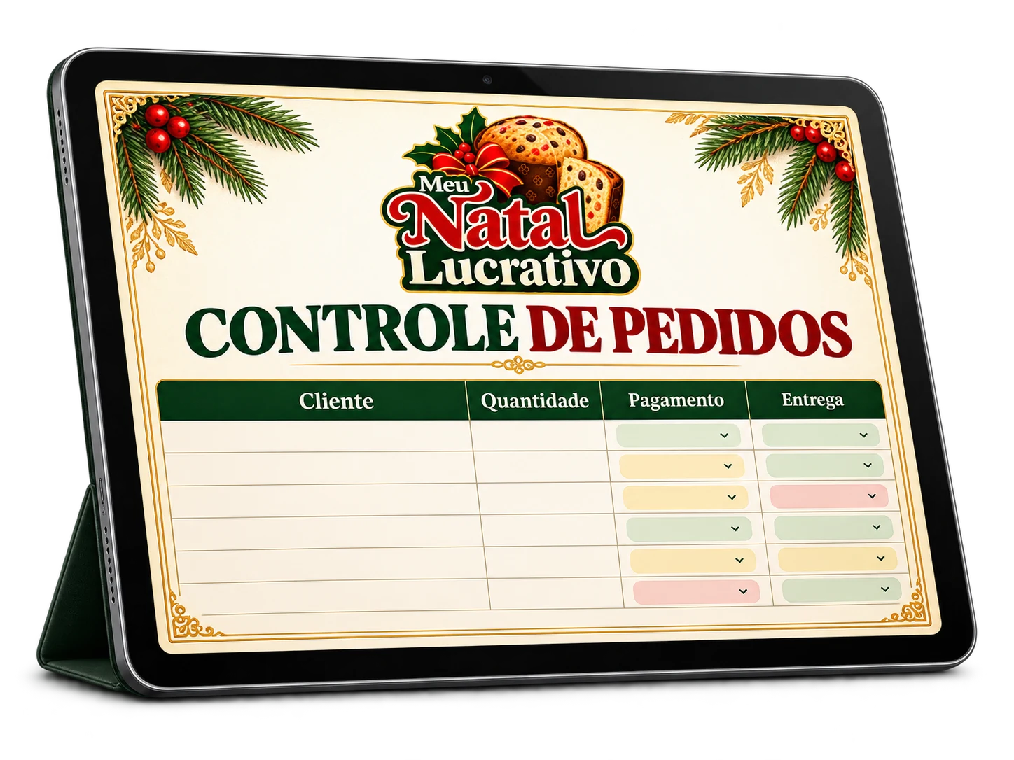 Mockup do controle de pedidos
